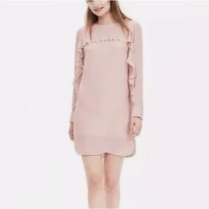 Banana Republic Women’s Ruffle-Front Dress |Pink | Romantic | Size 10